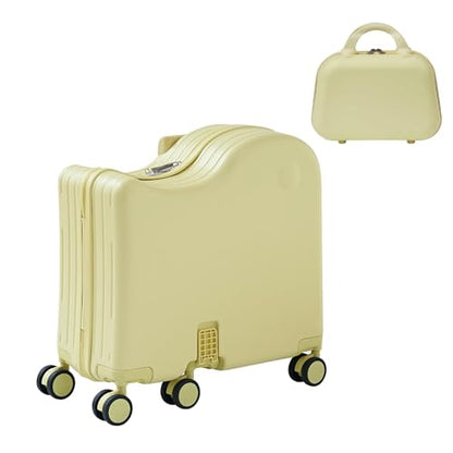 TABU Ride On Luggage Set with Bag, Carry On Suitcase for Kids, Yellow - color: Yellow