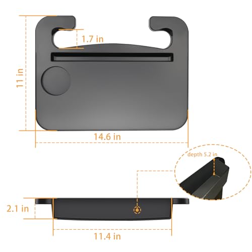 Steering Wheel Tray - 2 in 1 Car Seat Gap Filler Organizer, Multipurpose Table Tray for Eating, Drinking, Laptop - size: 14.6" * 11"