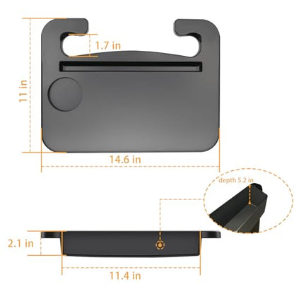 Steering Wheel Tray - 2 in 1 Car Seat Gap Filler Organizer, Multipurpose Table Tray for Eating, Drinking, Laptop - size: 14.6" * 11"