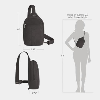 Travelon Anti-Theft Runways Small Sling - color: Smoke
