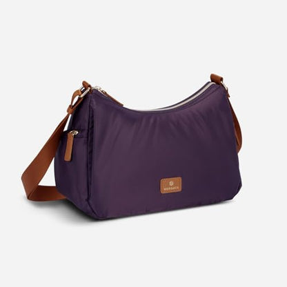 Nordace Siena Hobo Crossbody Bag - Secure RFID Blocking Pocket and Hidden Compartments for Travel Shoulder Bag - color: Purple