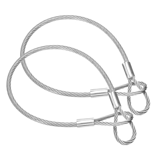PATIKIL 20" Safety Cable Lock Security Wire Ropes 0.26" Dia Clear 2Pcs - size: 20 Inch-Clear