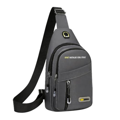 Waterproof Sling Bag for Men,Lightweight Crossbody Small Backpack,Shoulder Chest Bag for Travel Hiking - color: Grey