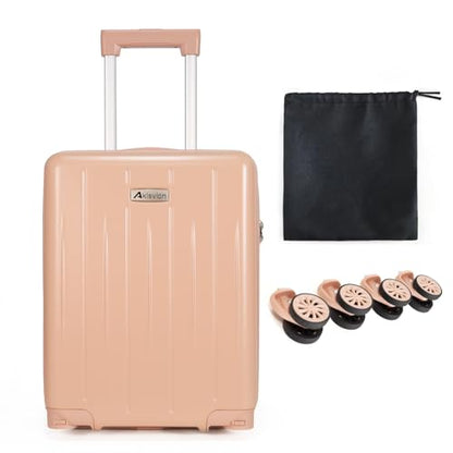 18-inch Carry-on Boarding Luggage: Equipped with Movable Wheels, TSA Approved,Under the Seat, Hard Shell Construction, Lightweight Bag with Essential Accessories (Baby Pink) - color: Baby Pink