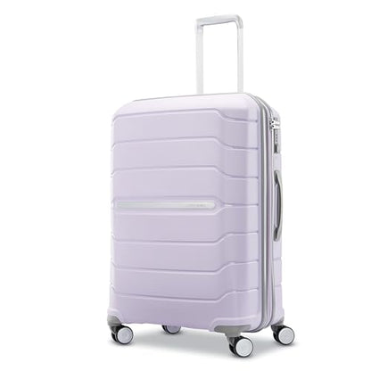 Samsonite Freeform Hardside Expandable with Double Spinner Wheels, Lilac, Checked-Medium 24-Inch - color: Lilac, size: Checked-Medium Spinner
