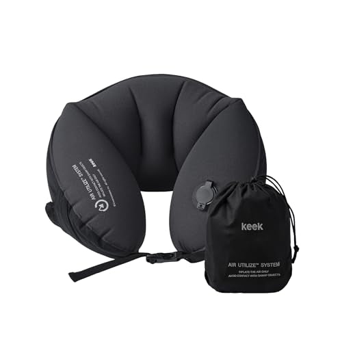 KEEK PillowO Travel Neck Pillow – Ultra-Light 82g, Packs Smaller Than a Passport, Perfect for Flights, Commuting & Camping - color: Charcol, Grey