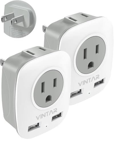 VINTAR US to Japan Plug Adapter, 2 Prong to 3 Prong Outlet Adapter, 2 Pack - style: Type A-2 Pack-Japan Philippines