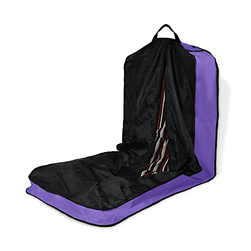 Dalix 60" Foldable Garment Bag Suits Cover Dresses w Front Pocket - color: Purple