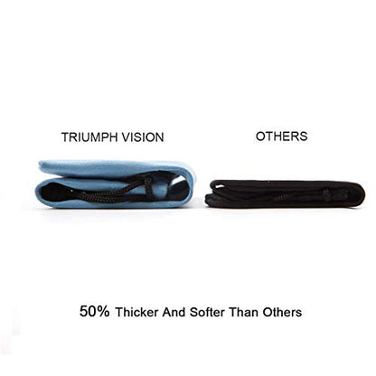 TRIUMPH VISION Glasses Case Soft Eyeglass Case Sunglass Pouch Cloth 3 Pack - color: Blue,pink,black