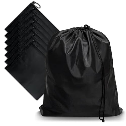 8-Pack Drawstring Bags with Toggle, Durable Nylon Backpack, Cinch Sack and Ditty Pouch for Gym, Sports, Travel, and Daily Use - size: 16 x 20 Inch