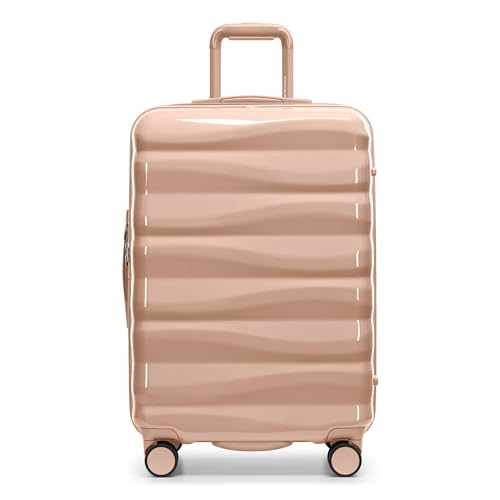 Traveler's Choice Edinburgh II Hardside Spinner Luggage, TSA Lock, Sand, 25" Medium - color: Sand, size: 25" Medium