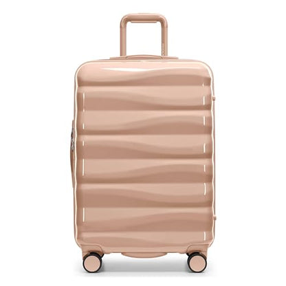 Traveler's Choice Edinburgh II Hardside Spinner Luggage, TSA Lock, Sand, 25" Medium - color: Sand, size: 25" Medium