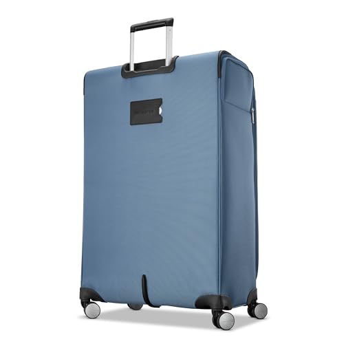 Samsonite Soft-Sided 29-Inch Lightweight Large Checked Expandable Element Suitcase: Durable, 360° Spinner Wheels, Adjustable Telescopic Handle, 2 Front & 1 Side Pocket- Captains Blue - color: Captains Blue, size: 29-Inch Checked-Large