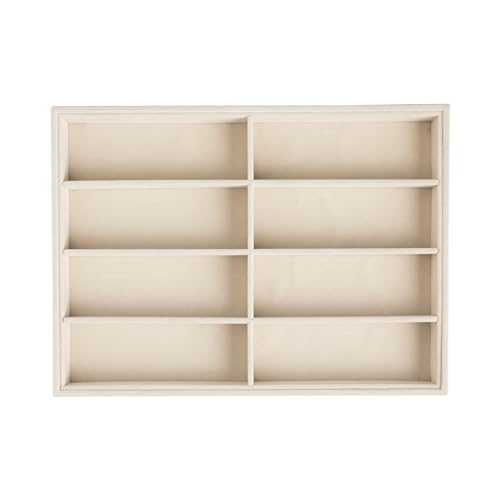 Frebeauty 8-Slot Sunglass Organizer,Velvet Sunglass Holder for Drawer - color: Beige, style: No Lid