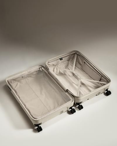 ANTLER - Single Stripe Hardside Luggage 32 Inch Large Suitcase - Durable, Lightweight & Expandable, 4 Spinner Wheels - Adjustable Handle, TSA Lock - Taupe - color: Taupe, size: Large