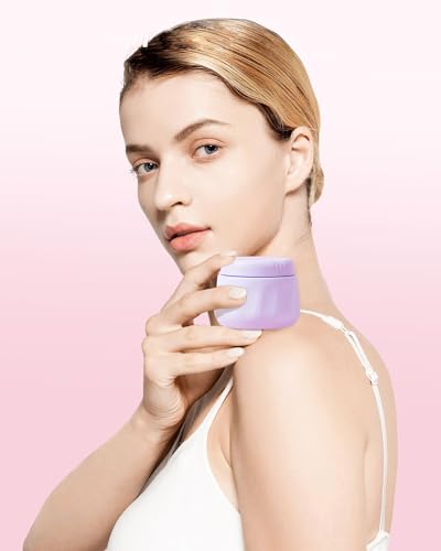 Mrsdry Travel Containers for Toiletries, TSA Approved Travel Size Toiletries 4 Pack, Refillable Containers, With Clear Bag, Leak Proof Silicone Jars, Essentials Creams Jars Carrying Small Items - color: Lavender, size: 3 Ounce (90ML)