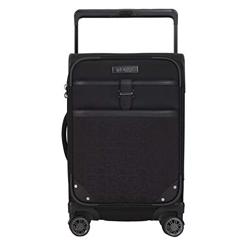 M&A Dual Opening Wide Trolley Carry-On Luggage, Black, 22-Inch - color: Black, size: Carry-On 22-Inch