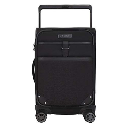 M&A Dual Opening Wide Trolley Carry-On Luggage, Black, 22-Inch - color: Black, size: Carry-On 22-Inch