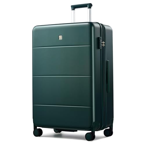 Hanke Expandable Large Checked Luggage, Hardside 28 Inch Suitcase - color: Blackish Green, size: 28 Inch EXT