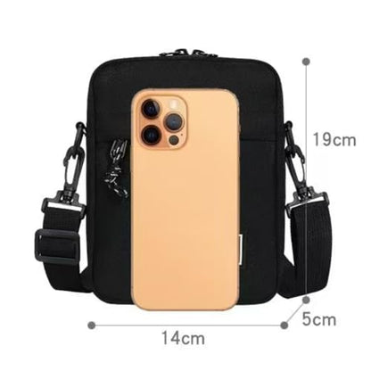 Small Sling Bag for Men & Women Casual Crossbody Bag Waterproof Chest Pack Multi Zipper Compartments - color: Black, style: Two Compartments