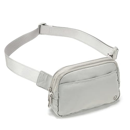 Pander Nylon Fanny Pack Belt Bag for Women with 5 Zipper Pockets - color: Seal Grey