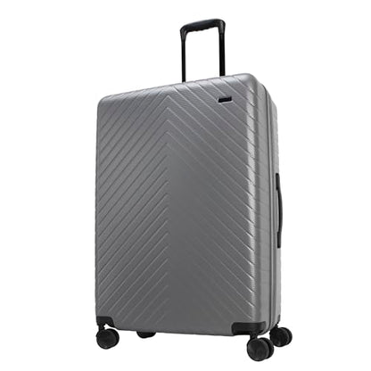 TRIPS RIDGELINE 28-Inch Lightweight Durable Hardside 8-Wheel Spinner Checked Suitcase Size Luggage, Granite - color: Granite, size: LARGE CHECKED