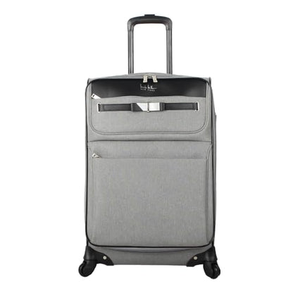 Nicole Miller Designer Luggage Collection - Expandable 24 Inch Softside Bag - Durable Mid-sized Lightweight Checked Suitcase with 4-Rolling Spinner Wheels