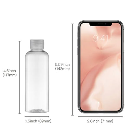 Tekson Travel Bottles for Toiletries, 3.4oz Mouthwash Container, Screw Top - color: Clear