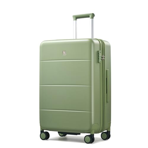 Hanke 24 Inch Luggage with Spinner Wheels, Expandable Medium Suitcase - color: Bamboo Green, size: 24 Inch EXT