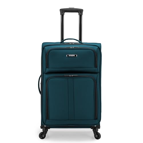 U.S. Traveler Anzio Softside Expandable Luggage with Spinner Wheels, Teal, 26-Inch Medium - color: Teal, size: 26-Inch Medium