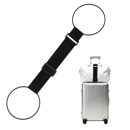 Luggage Connector Straps, Adjustable Elastic Durable Straps for Connecting Luggage Bags to Suitcases, Hands-Free Travel Essential (Black) - color: Black