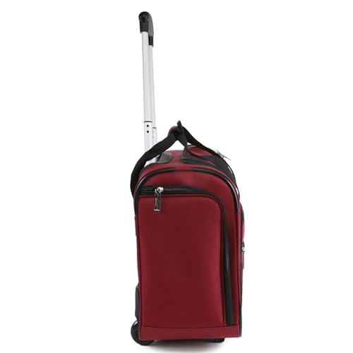 Pacific Coast Signature Underseat 15.5" Rolling Tote Carry-on - color: CRIMSON