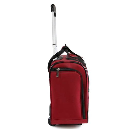 Pacific Coast Signature Underseat 15.5" Rolling Tote Carry-on - color: CRIMSON