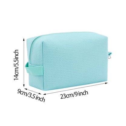 DYSHAYEN Small Waffle Makeup Bag for Travel, Mint - color: Mint