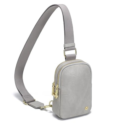 INICAT Anti Theft Crossbody Bag for Women, Small Sling Purse - color: Ash Grey, size: Small