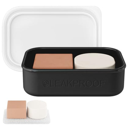 Quatish Large Leakproof Travel Soap Case, Solid Shampoo Bar Holder, Black - color: Black, size: Large