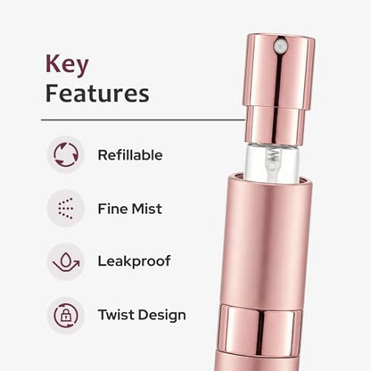 LISAPACK 8ml 여행용 향수병 리필 가능, 쾰른 분무기 스프레이 3개 - color: 3 핑크