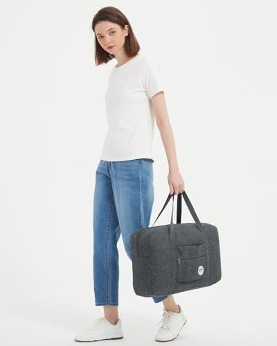 WANDF Personal Item Travel Bag, Carry On Duffle Bag Women - color: Denim Grey