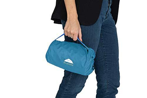 BlueHills Premium Ultra Compact Travel Blanket Pillow Airplane Peacock Teal | 2 in 1 Travel Pillow/Blanket, 70 X 56 Long, Luggage Strap & Backpack Clip, Packable & Lightweight for Airplane, Portable Case - color: C004-teal