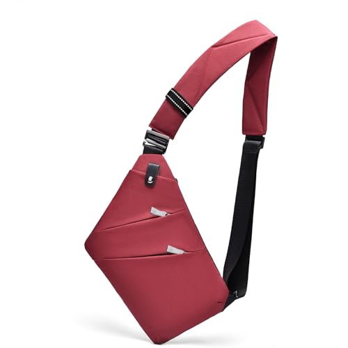 Travel Anti Pickpocket Purses, Slim Carry Crossbody Bag for Women & Man Travel Safe, Waterproof - color: Red