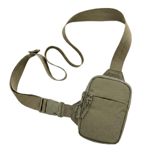 Travel Sling Bag for Men & Women, Anti-Theft RFID Blocking Crossbody Bags - color: Green 2.0 Mini