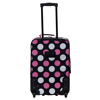 Rockland Fashion Softside 2 Piece Luggage Set, Expandable, (14" Tote/19" Upright), Multi Pink Dot - color: Multi Pink Dot, size: 2 Piece (19"/14" Tote)