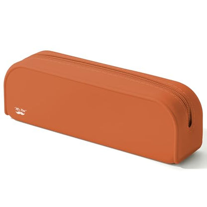 Mr. Pen- Silicone Pencil Case, Aesthetic Pencil Bag for Women, Makeup Pouch - color: Terracotta
