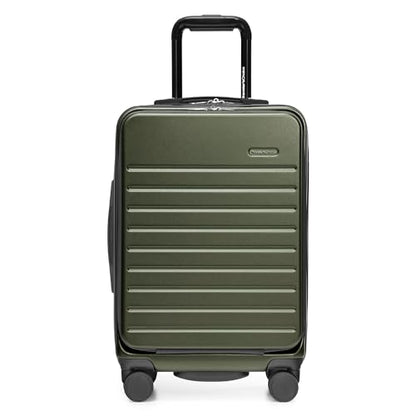 Traveler's Choice Mykel Dual Opening Polycarbonate Hardside Suitcase with Sleeve and Ergonomic Handle - color: Green