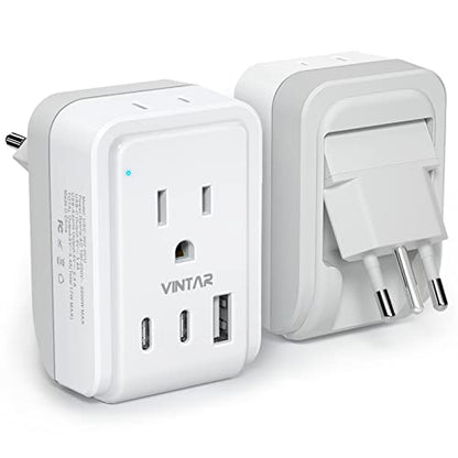 VINTAR Foldable Italy Travel Plug Adapter, Type L Plug Adapter, 1 Pack - style: Type L - Italy Chile