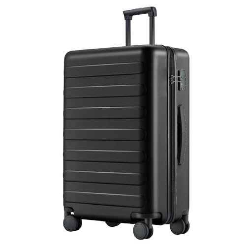 NINETYGO Medium Checked Luggage 26 Inch, Checking In Luggage with Smooth Spinner Wheels, Lightweight, Hard Shell PC Suitcase, Lightweight Travel Luggage, TSA Approved (Black, Rhine Basic) - color: 02-Black (Basic), size: Checked 26-Inch