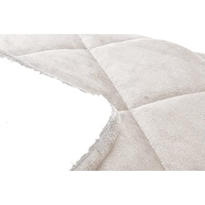 Feather and Loom Quilted Velvet and Sherpa Foot Pocket Throw (Cream) - color: Cream