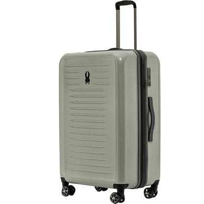 Spyder Rails 29 Inch Expandable Hardside Checked Suitcase with 360° Spinner Wheels, TSA Approved Lock - color: Moss Gray, size: Large Checked
