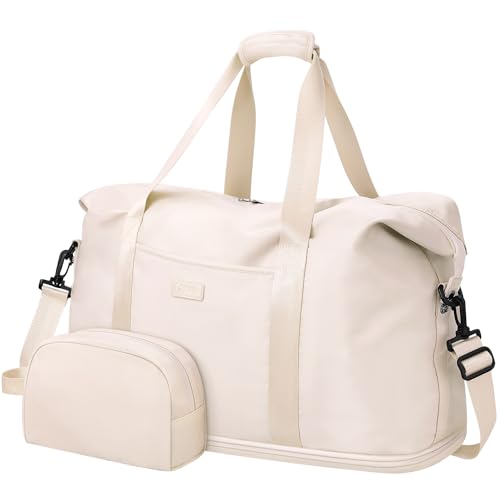 Capolo 확장 가능한 여행용 더플 백 위켄더 오버나이트 백 여성용 남성용 - color: 베이지., size: X-라지