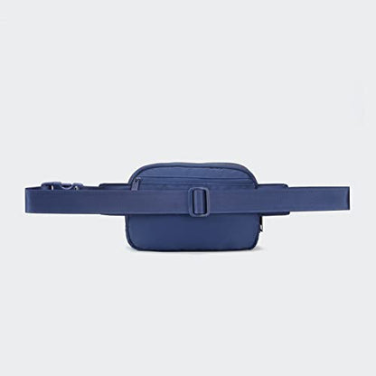 Pander Nylon Fanny Pack Belt Bag for Women with 5 Zipper Pockets - color: Blue Perennial